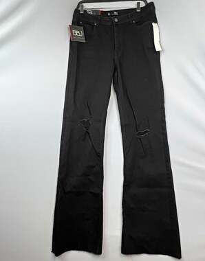 BBJ Los Angeles Black High Rise Flare Jeans Juniors 13 Stretch Distressed tall